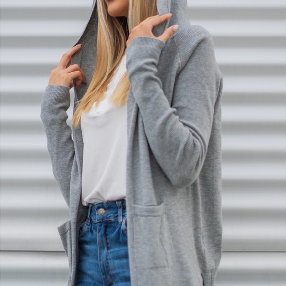 Active Life Sweaters - Active Life Gray Knit hoddie sweetheart